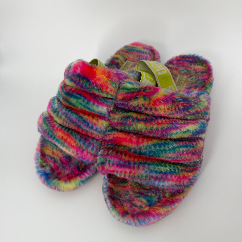 UGG Fluff Yeah Pixelate 1129072K Multicolor Women’s Shoes Slippers Size 9
